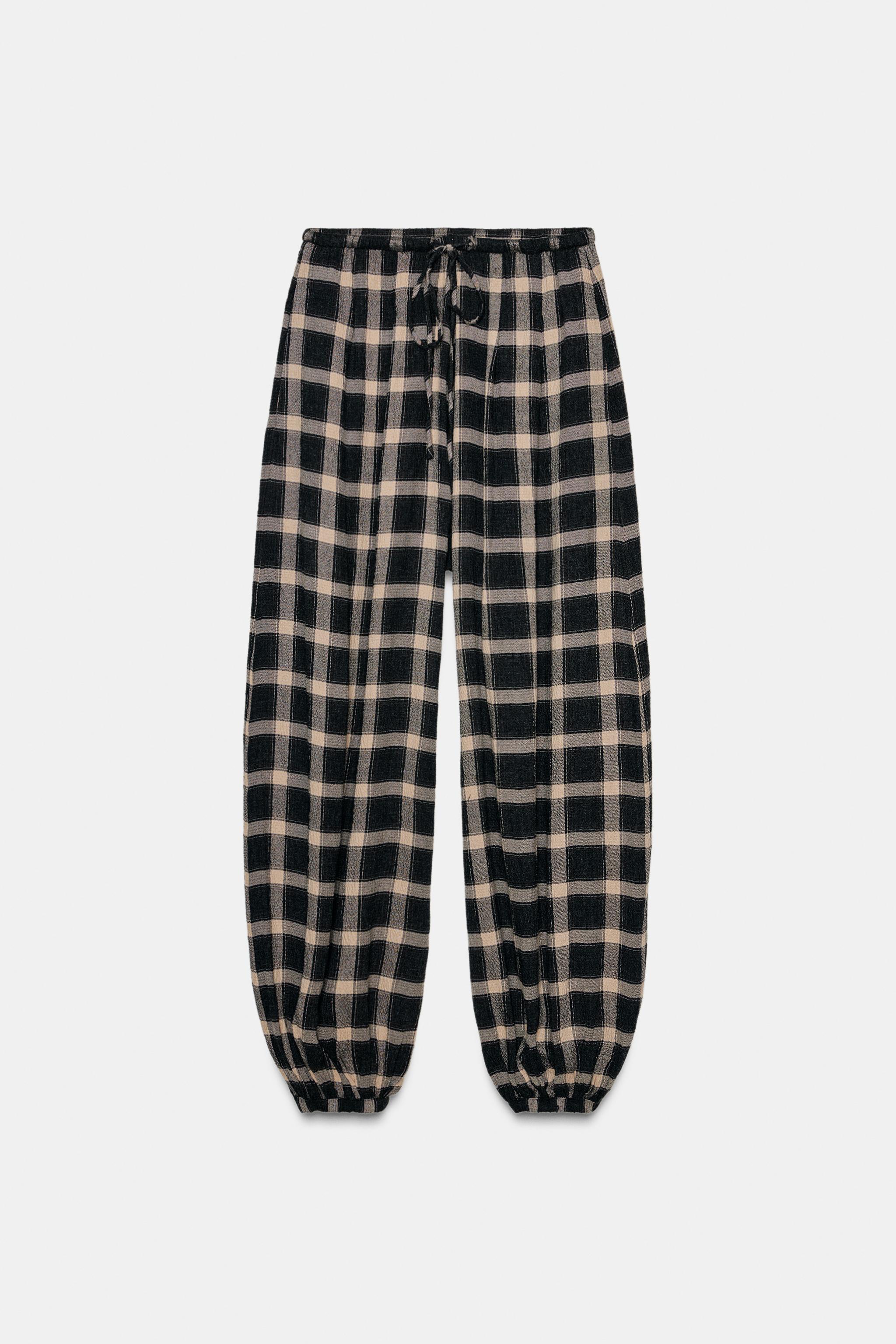 ZW COLLECTION PLAID BALLOON PANTS